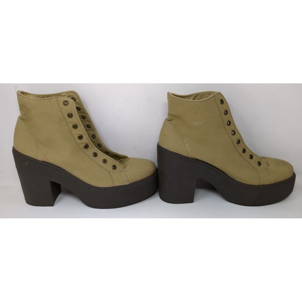 Vintage Bakers Y2K Chunky Platform Heel Boots Shoes Canvas Women's Size‎ 9 Italy